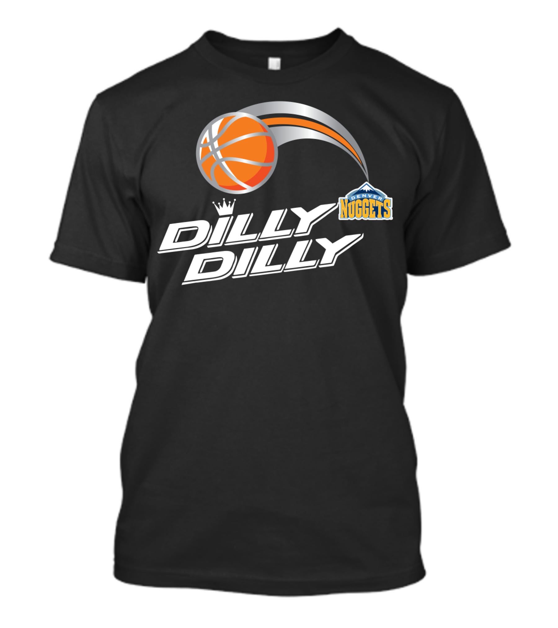 Denver Nuggets Dilly Dilly Basketball Logo And Orange Basketball T-Shirt