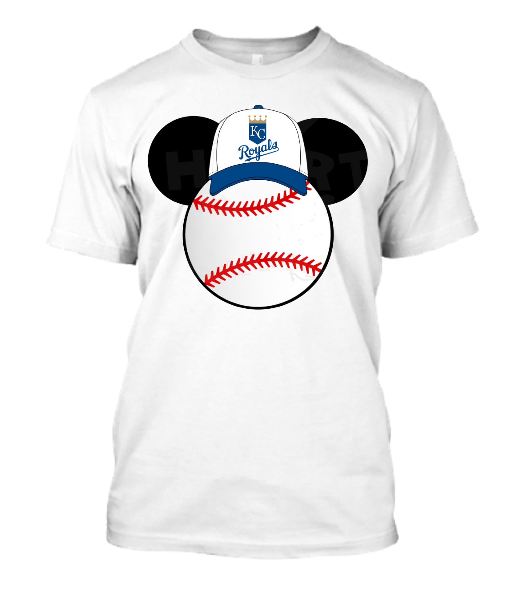 Kansas City Royals Baseball Cap Mickey Ears Heart T-Shirt