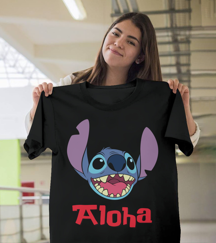 Lilo And Stitch Aloha Stitch Iconic Blue Character Smile T-Shirt