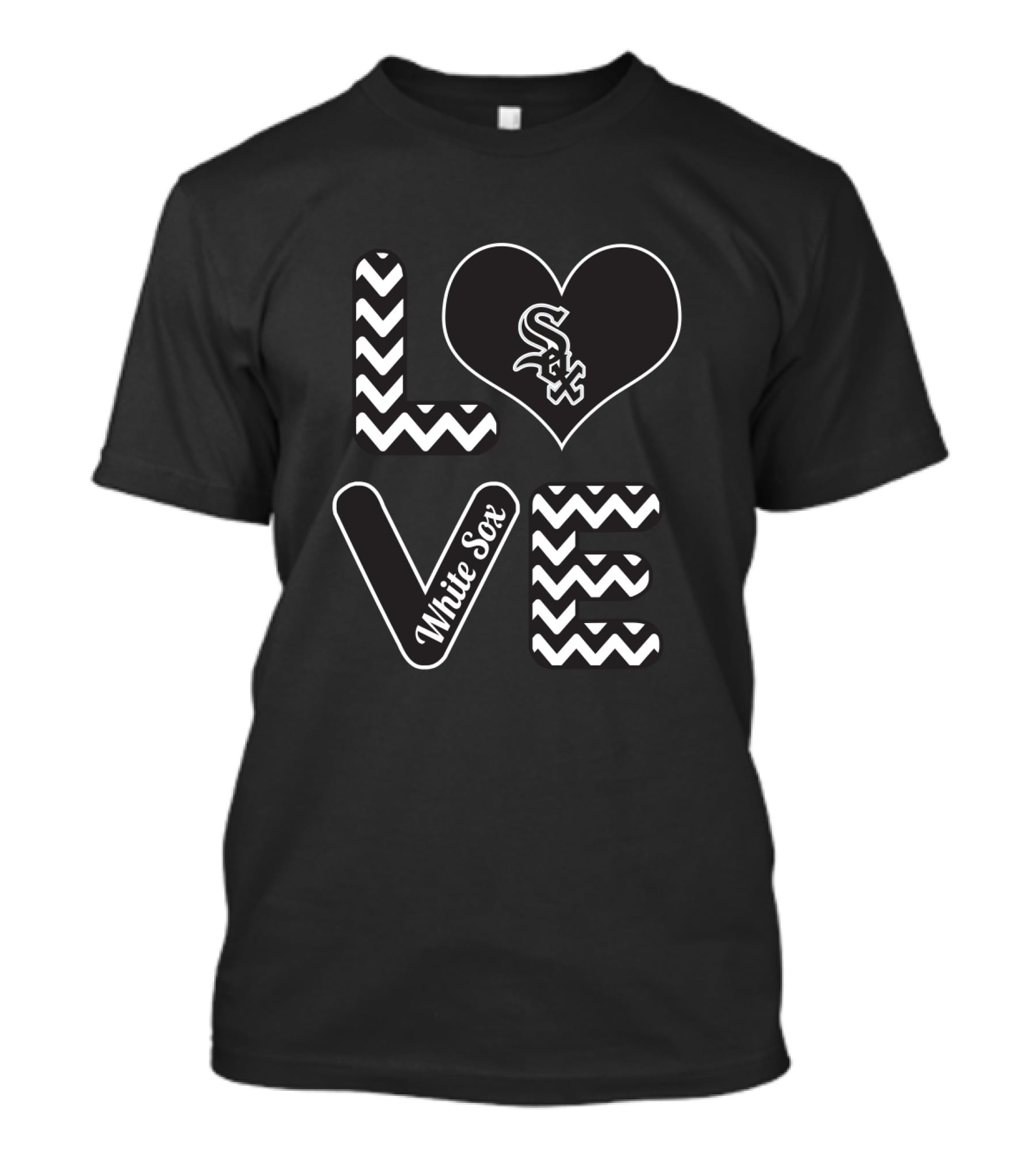 Love Chicago White Sox Heart Logo Baseball Fans T-Shirt