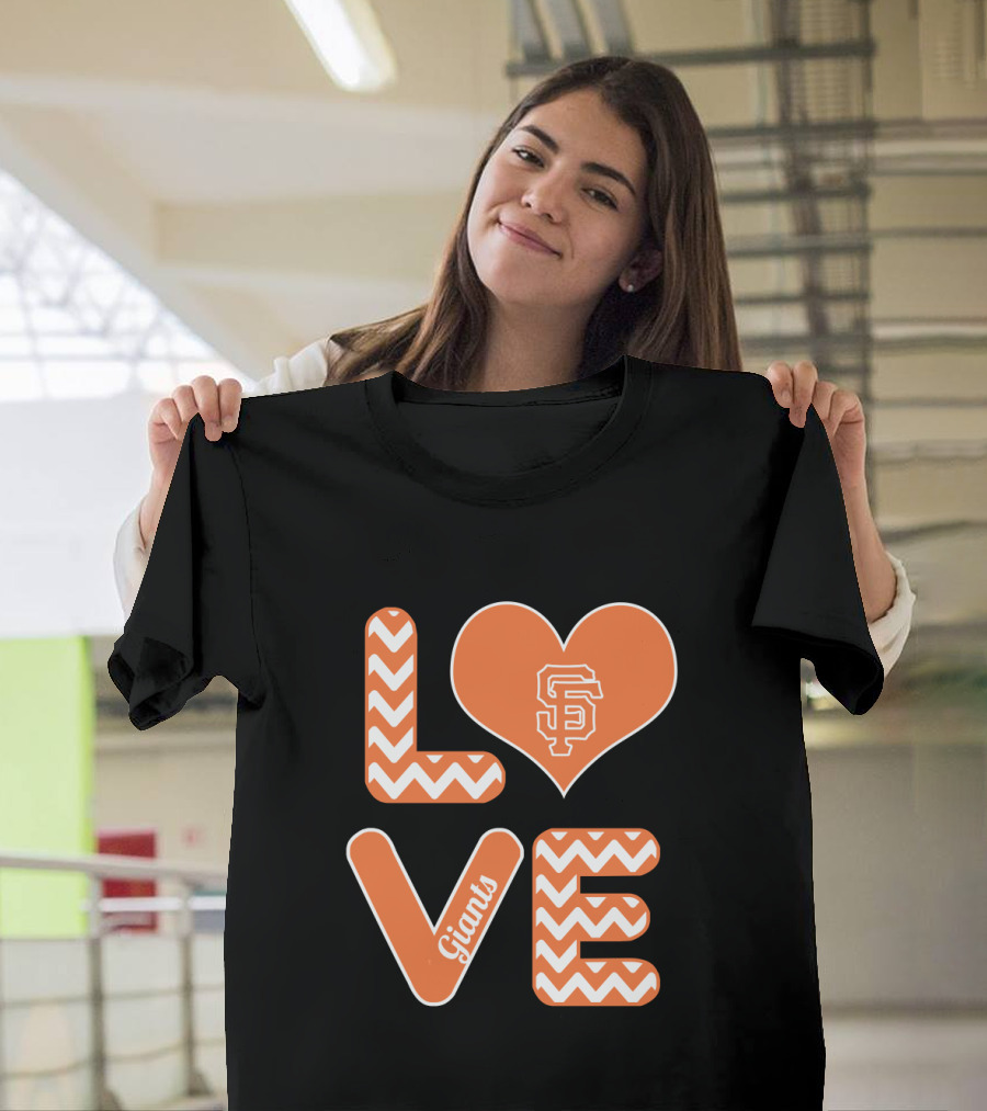 Love San Francisco Giants Heart Logo Fan Baseball T-Shirt