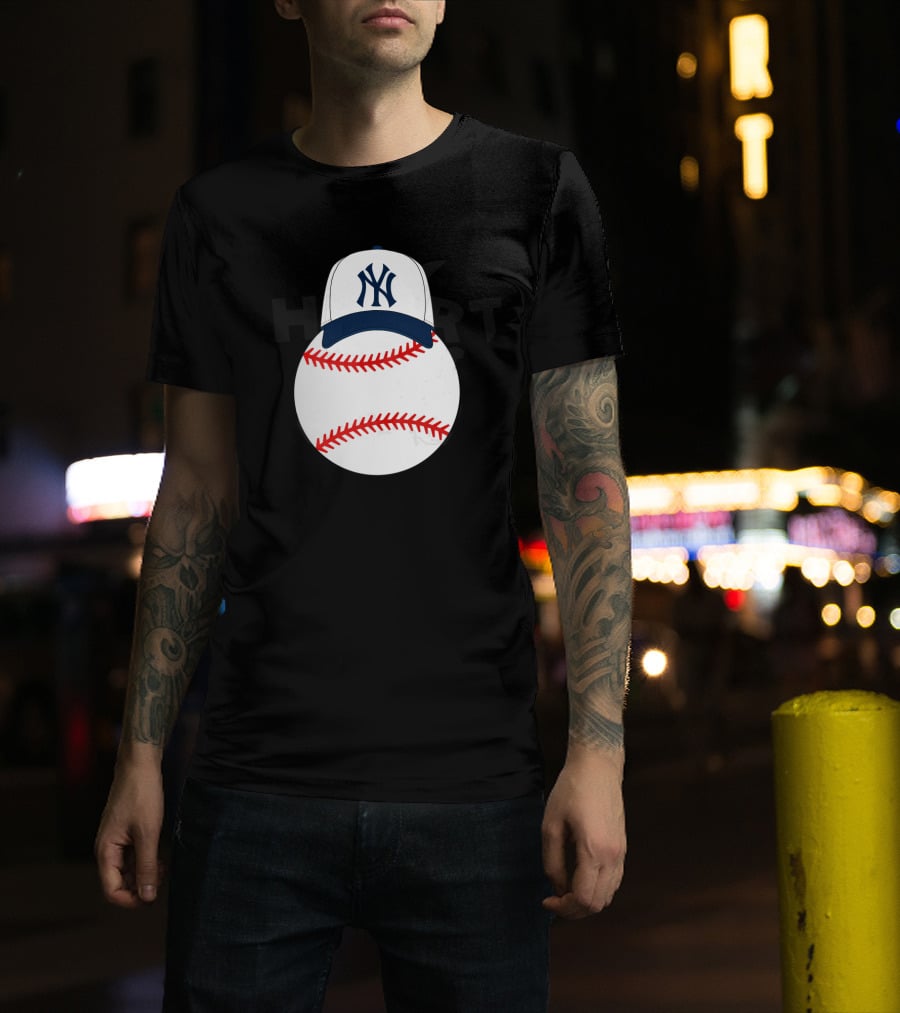 NY Yankees Mickey Baseball Heart T-Shirt