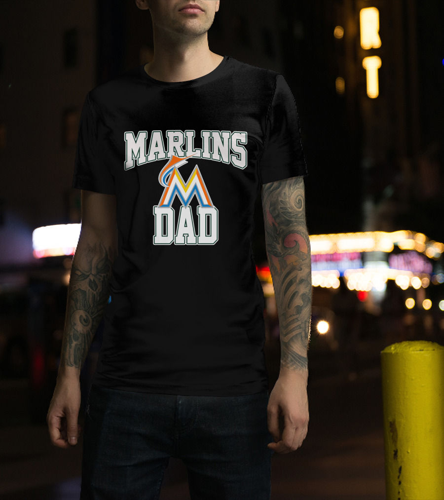 Marlins Dad Miami Baseball Fan Father's Pride T-Shirt