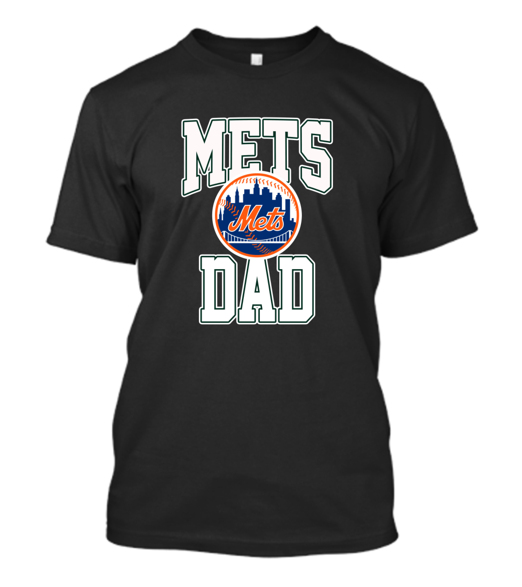 Mets Dad NYC Skyline Baseball Emblem T-Shirt