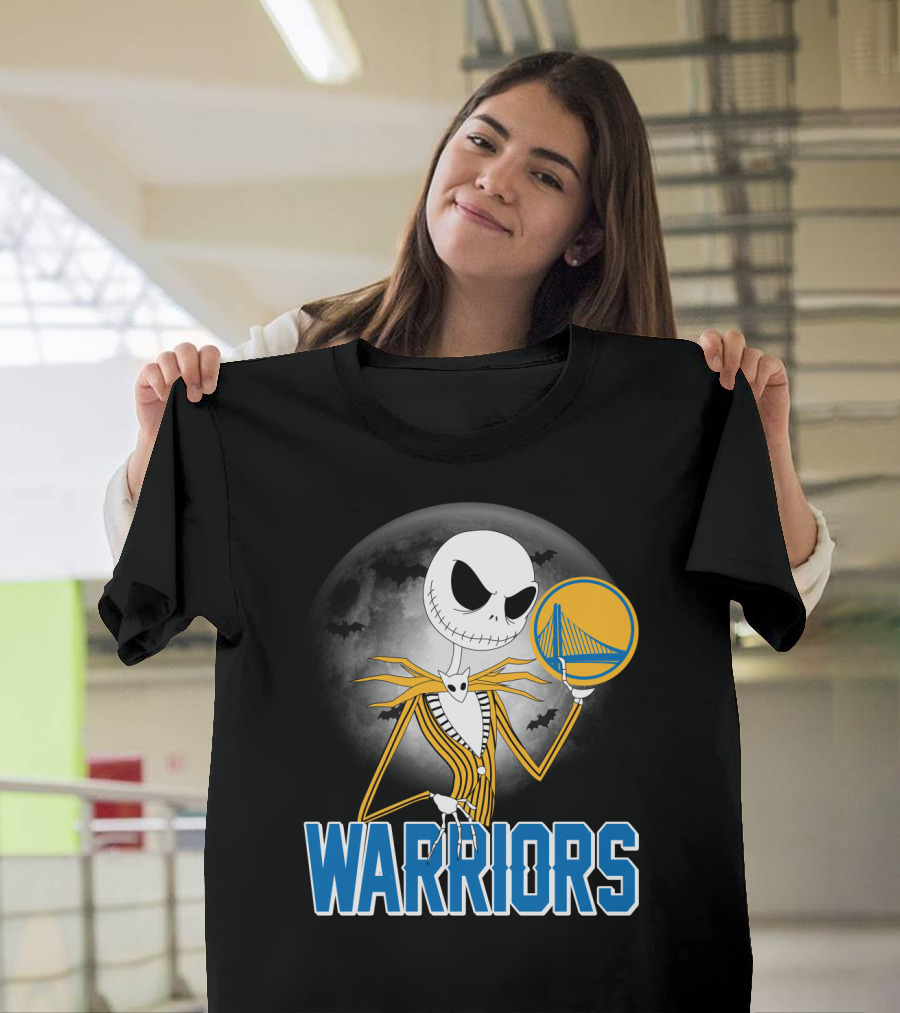 Jack Halloween Warriors Golden State Fan Basketball Moon Scene T-Shirt