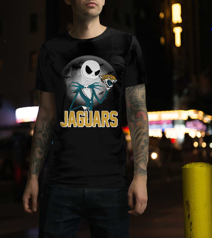 Jack Skellington Halloween Jacksonville Jaguars T-Shirt