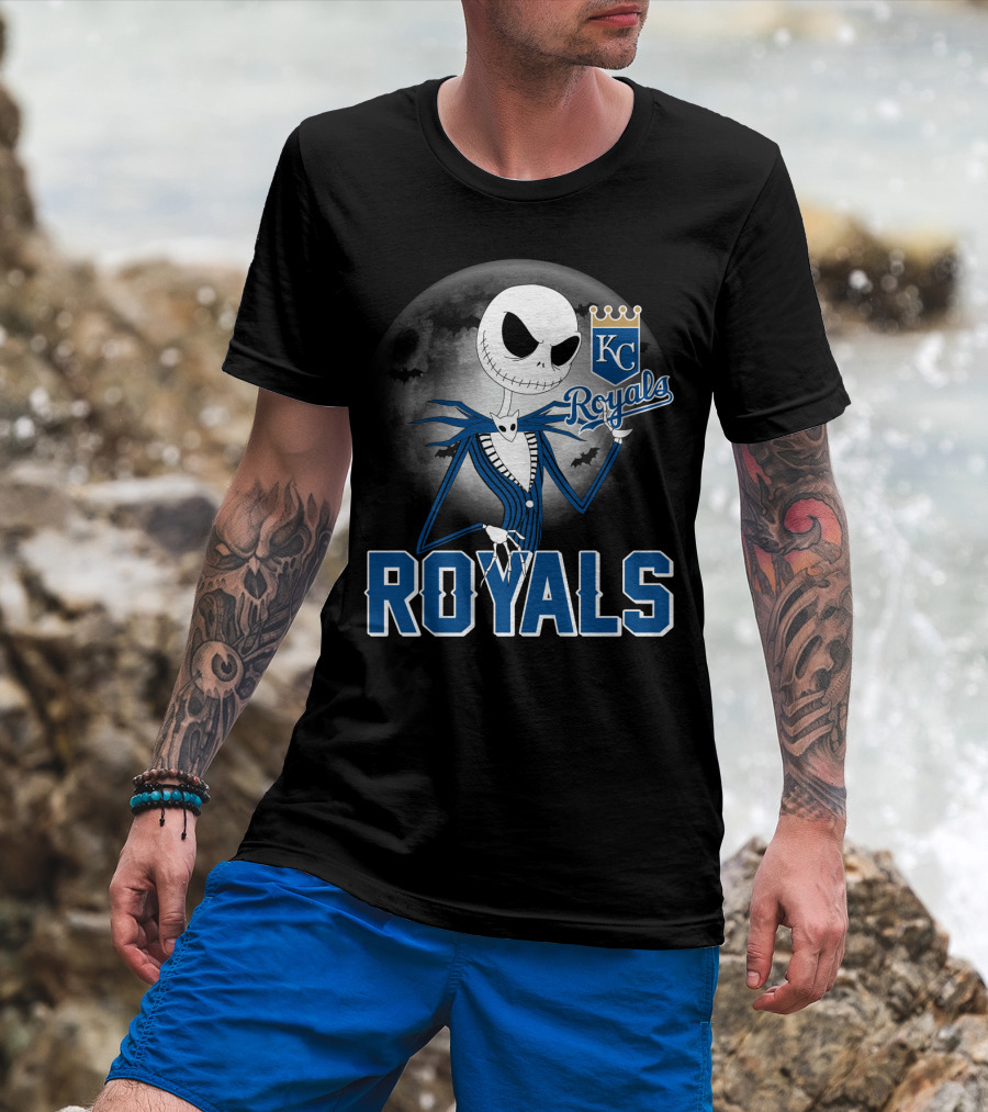 Jack Skellington Halloween Kansas City Royals Moon T-Shirt