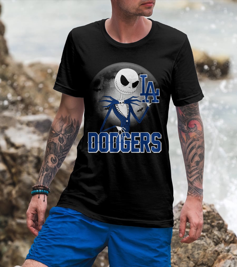 Jack Skellington Los Angeles Dodgers Halloween T-Shirt