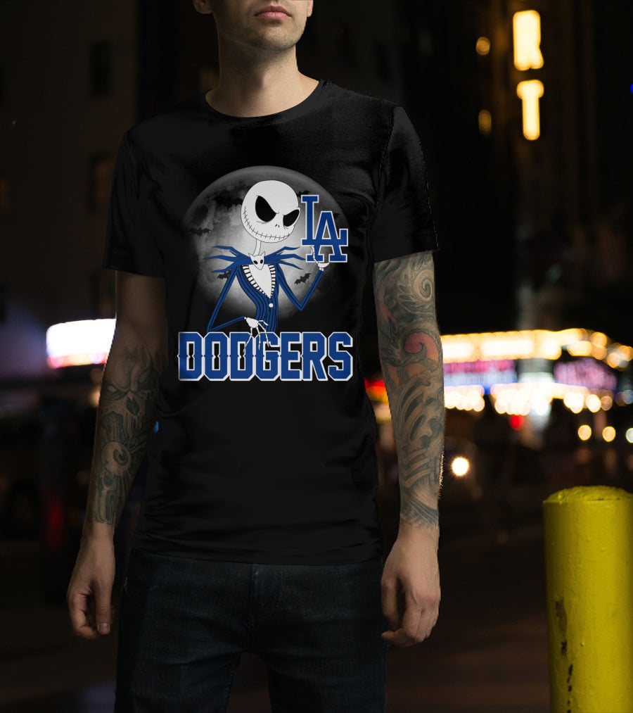 Jack Skellington Los Angeles Dodgers Halloween T-Shirt