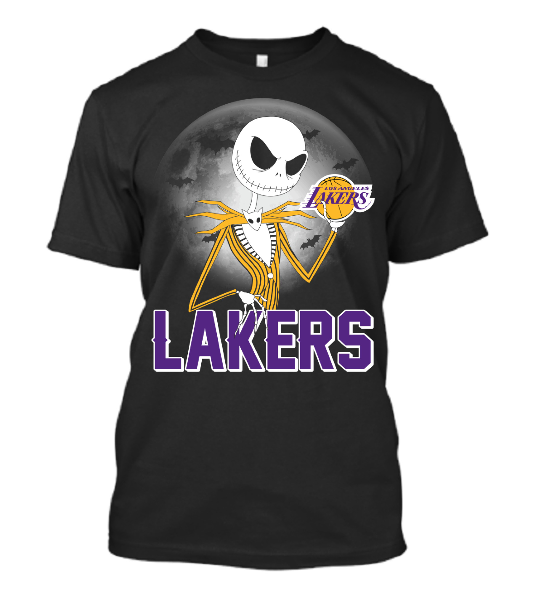 Jack Skellington Lakers Halloween Los Angeles Nba Crossover T-Shirt