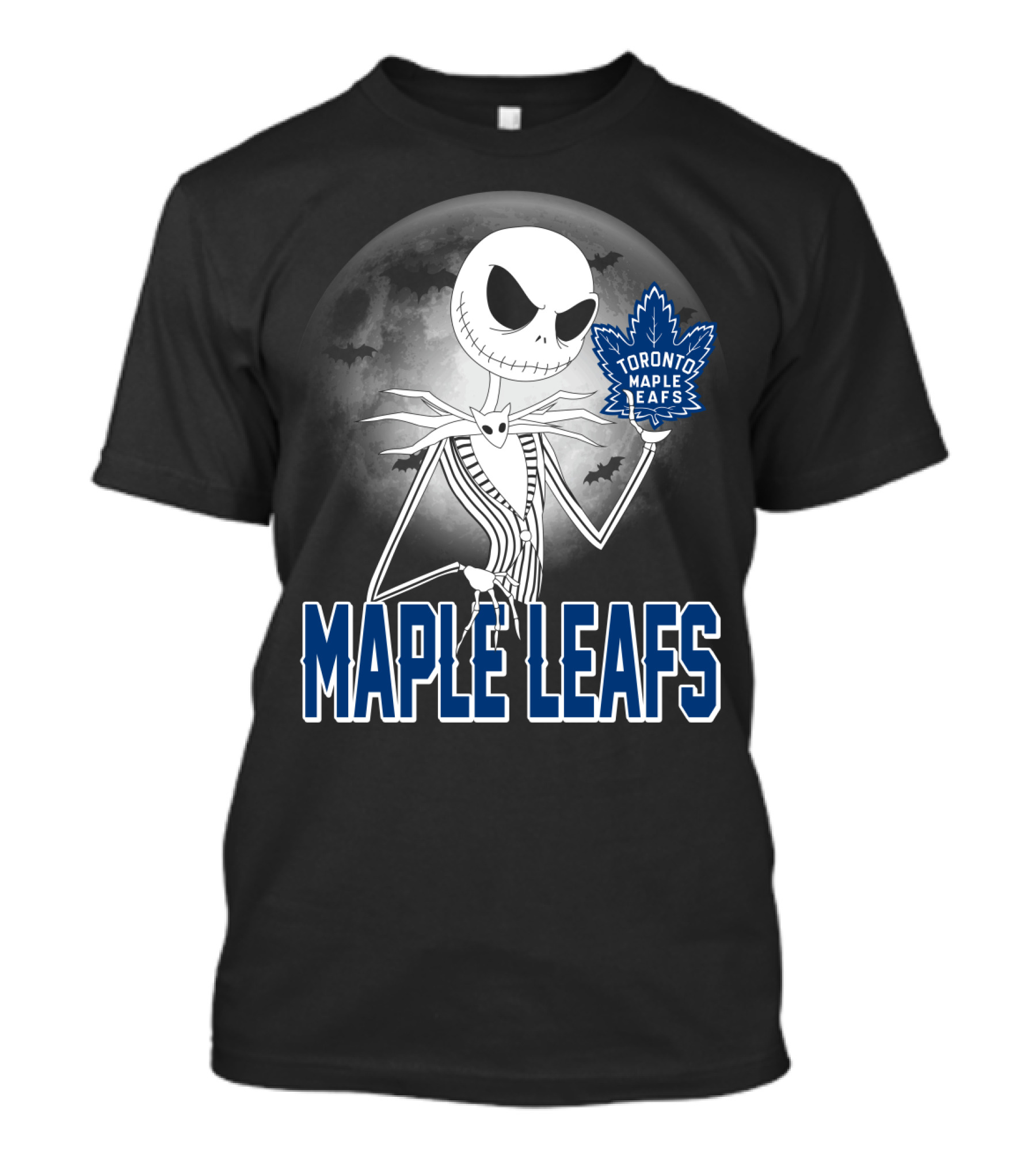 Toronto Maple Leafs Jack Skellington Halloween Moon T-Shirt