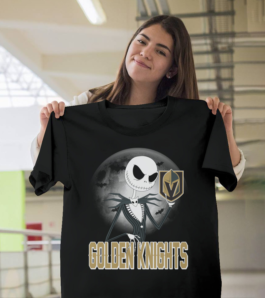 Golden Knights Jack Skeleton Halloween Moon Vegas T-Shirt