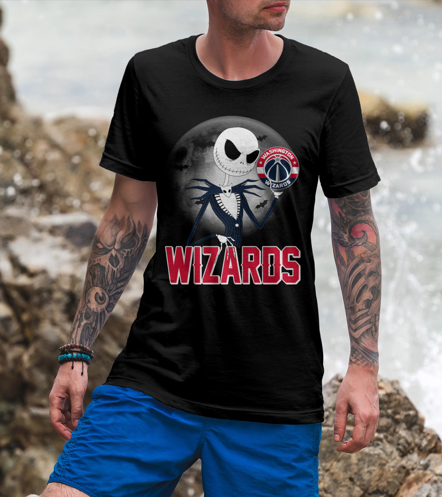 Jack Skellington Washington Wizards Halloween Moon T-Shirt