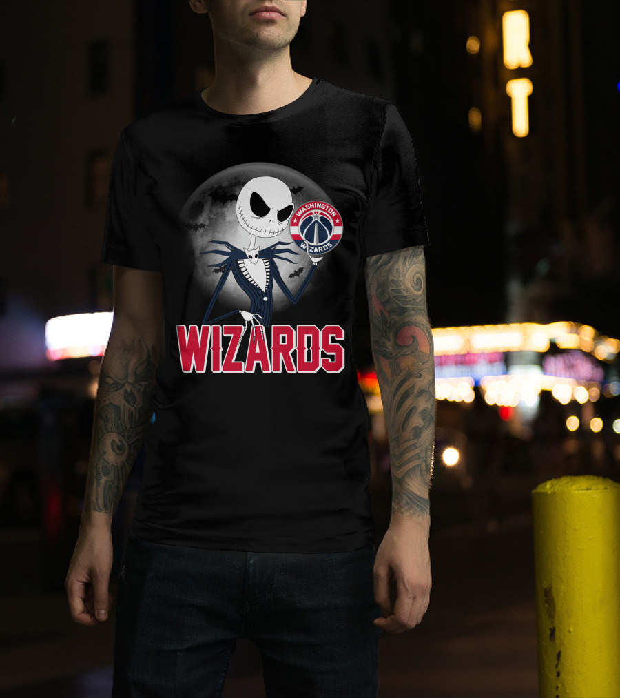 Jack Skellington Washington Wizards Halloween Moon T-Shirt