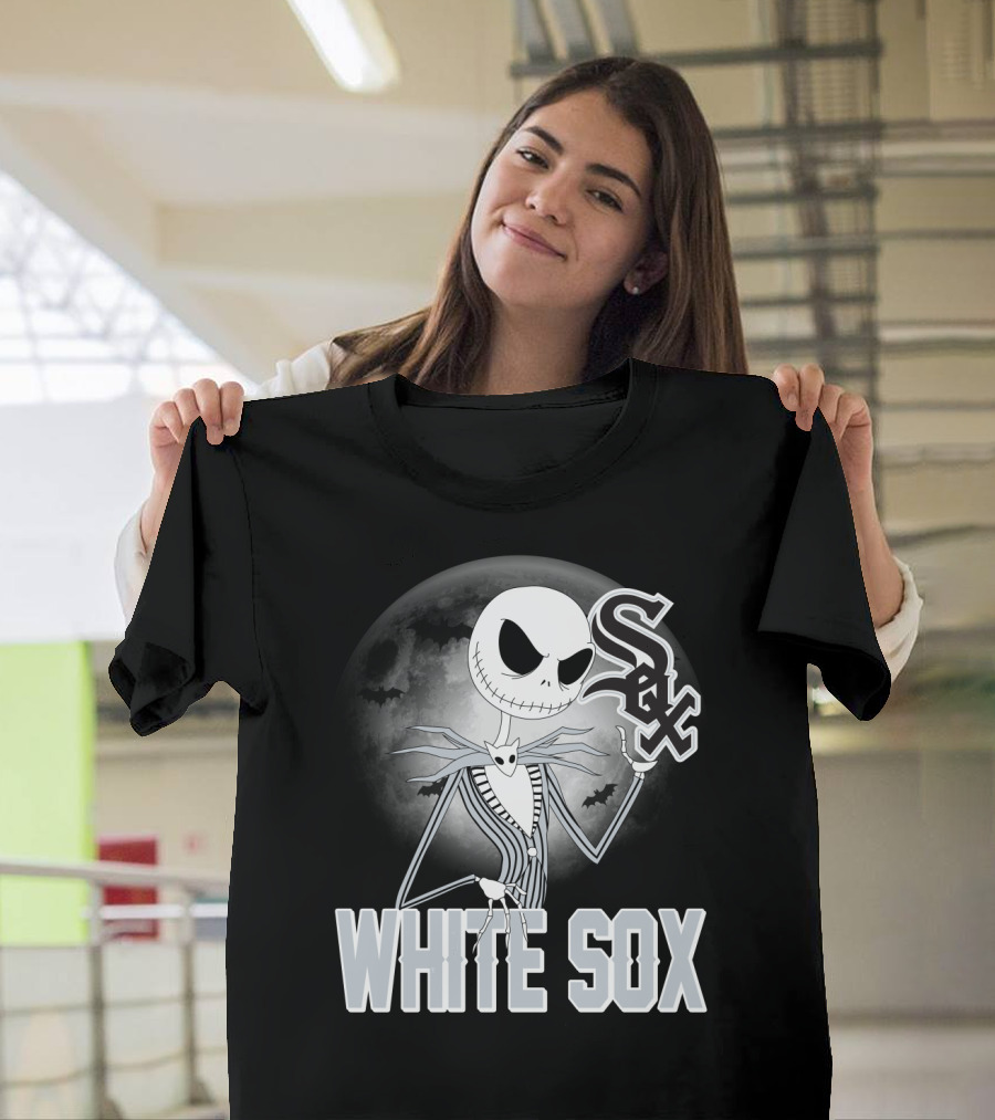 Jack Skellington Halloween Chicago White Sox Moon Bats T-Shirt