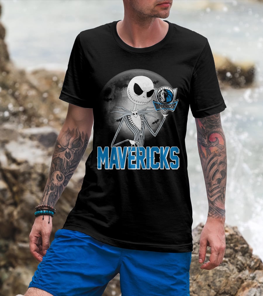 Jack Skellington Halloween Mavericks Moon Theme T-Shirt