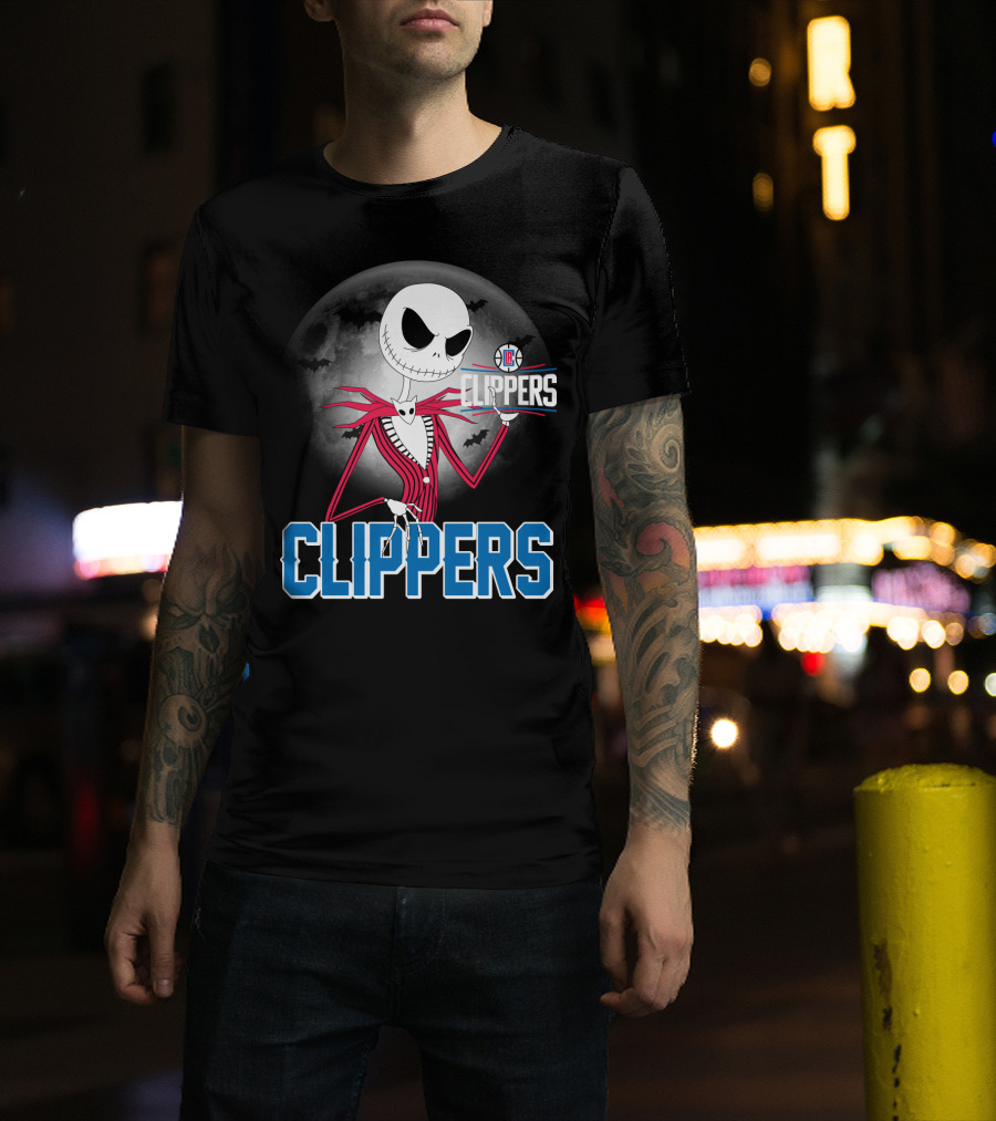 Jack Skellington La Clippers Halloween Moon T-Shirt