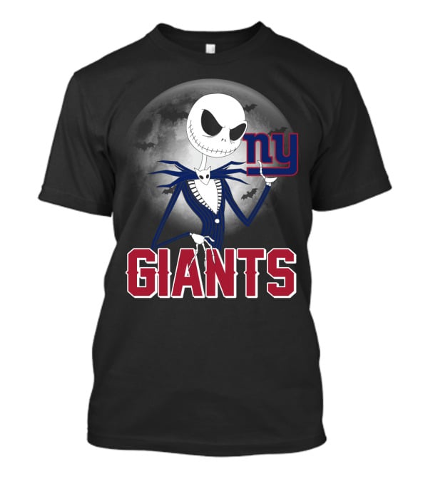 Jack Skellington New York Giants Halloween Moon T-Shirt