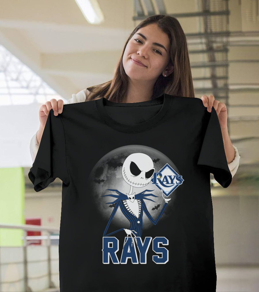 Jack Skellington Tampa Bay Rays Halloween Moon T-Shirt