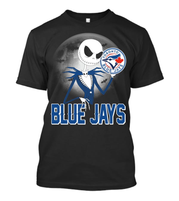 Jack Skellington Toronto Blue Jays Halloween Moon Bats T-Shirt