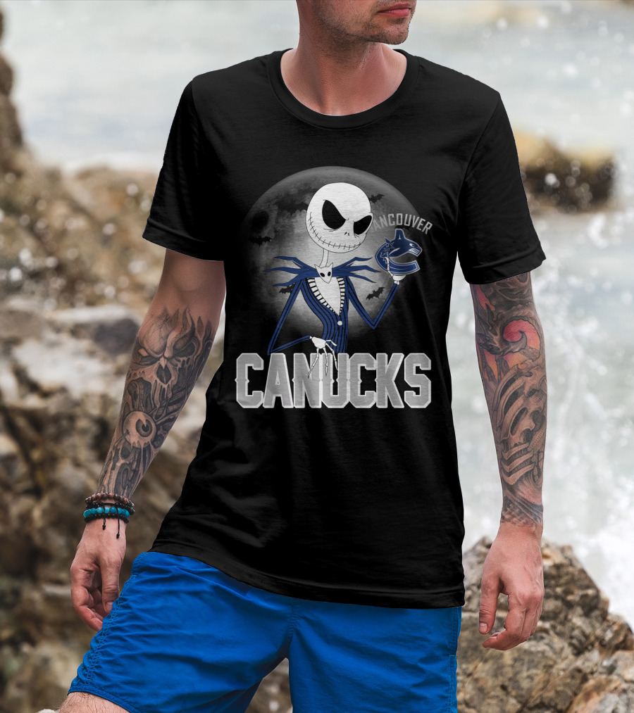 Jack Skellington Canucks Halloween Vancouver NHL T-Shirt