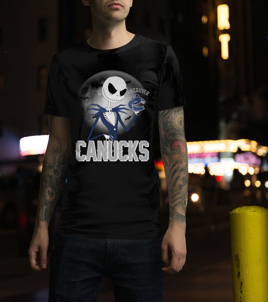 Jack Skellington Canucks Halloween Vancouver NHL T-Shirt
