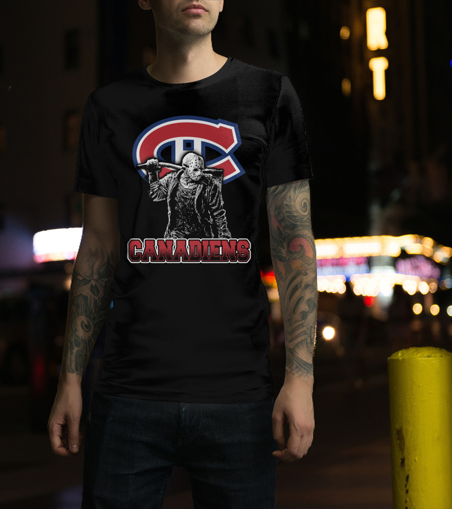 Jason Voorhees Hockey With Montreal Canadiens Logo Fans T-Shirt