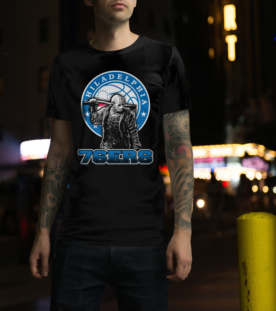 Philadelphia 76ers Jason Voorhees Crossover T-Shirt