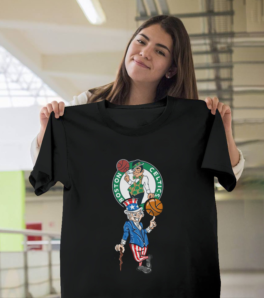 Boston Celtics Uncle Sam 4Th Of July Basketball T-Shirt