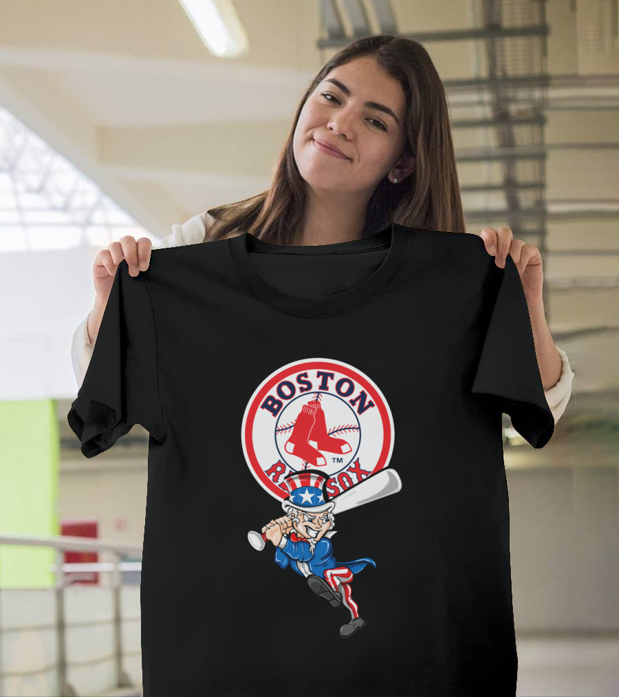 Boston Red Sox Uncle Sam 4Th Of July Baseball Patriotic Celebratory T-Shirt