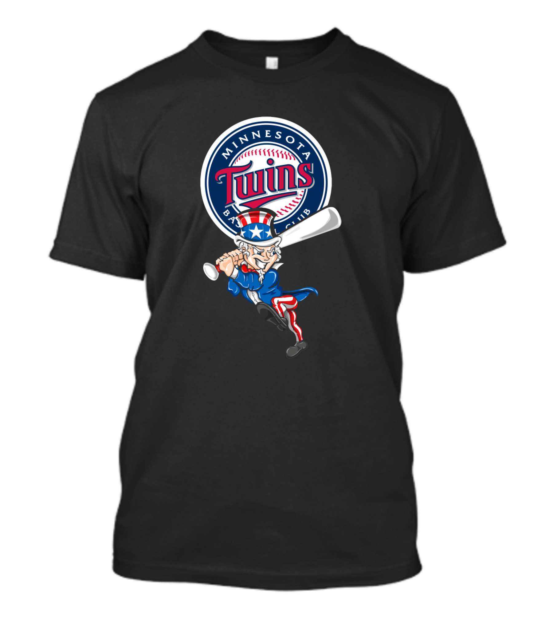 Minnesota Twins Uncle Sam 4Th July Baseball Club Emblem Patriotic Batting T-Shirt