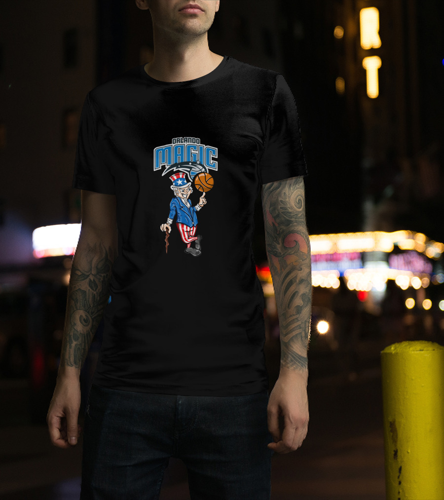 Orlando Magic Uncle Sam 4Th July Basketball Spinning T-Shirt