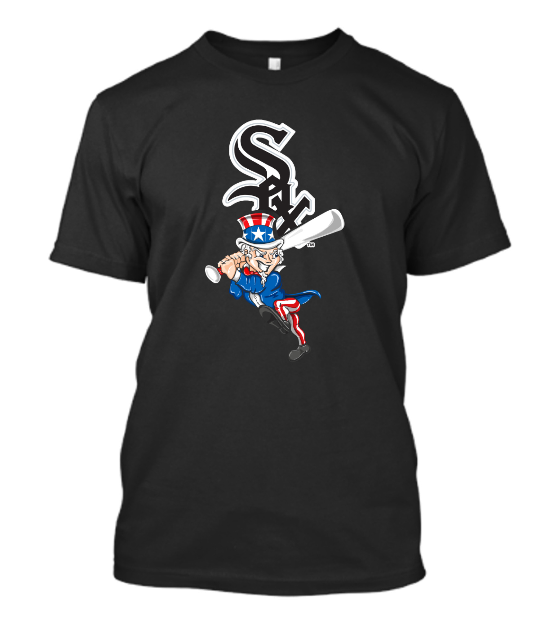 Chicago White Sox Uncle Sam Batting Patriotic 4Th Of July Baseball T-Shirt