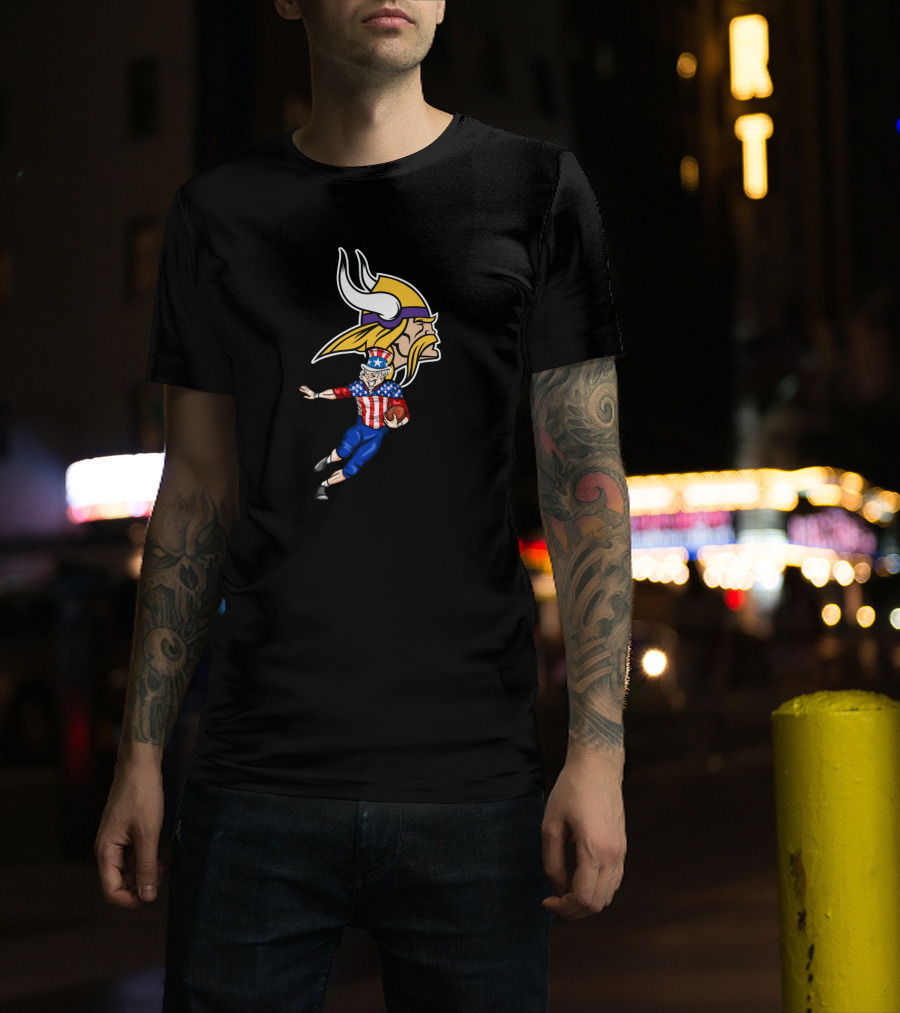 Minnesota Vikings Uncle Sam 4Th July Football Celebration T-Shirt