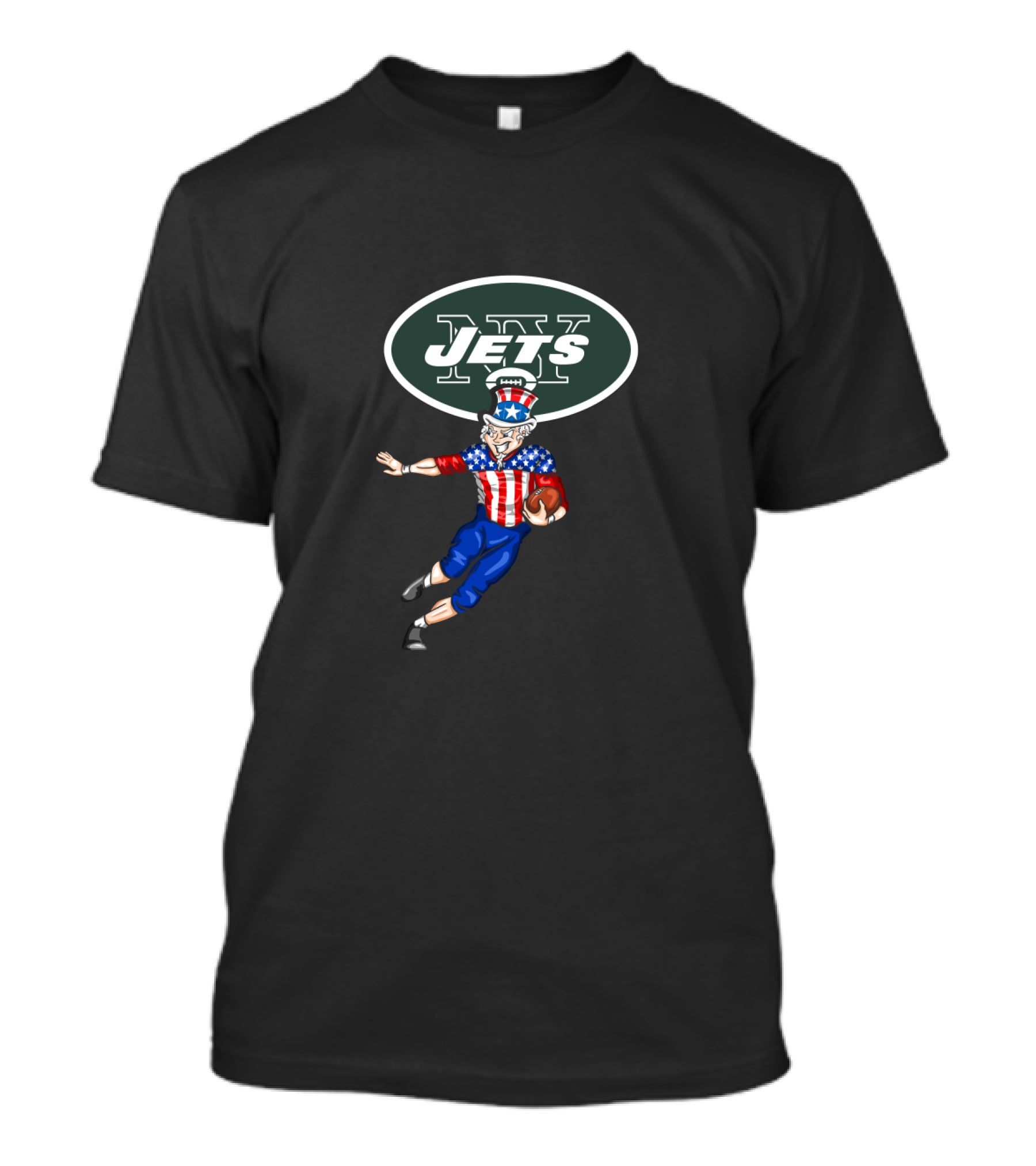 New York Jets Uncle Sam Football 4Th July Usa Flag Theme T-Shirt