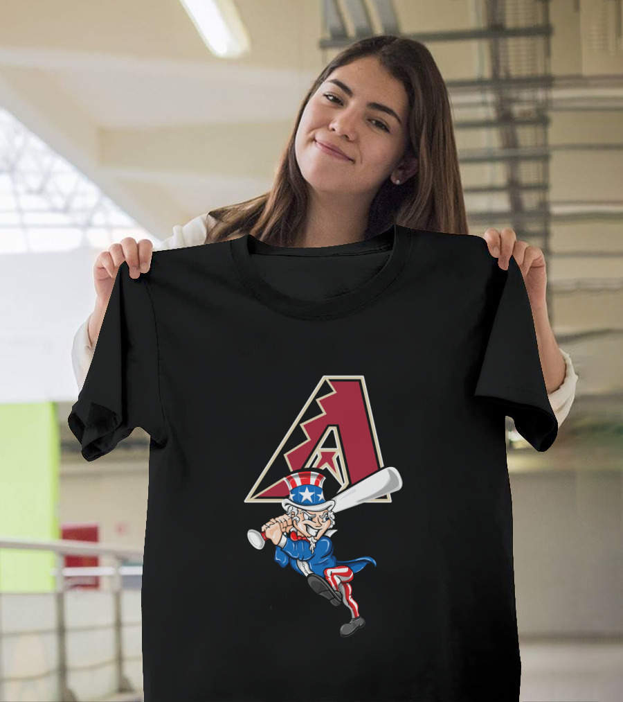 Arizona Diamondbacks Logo With Uncle Sam Playing Baseball T-Shirt