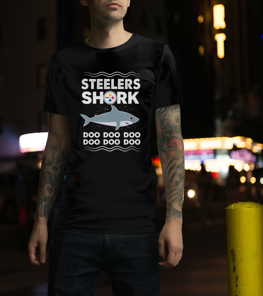Steelers Shark Doo Doo Doo Pittsburgh Football Theme With Shark T-Shirt