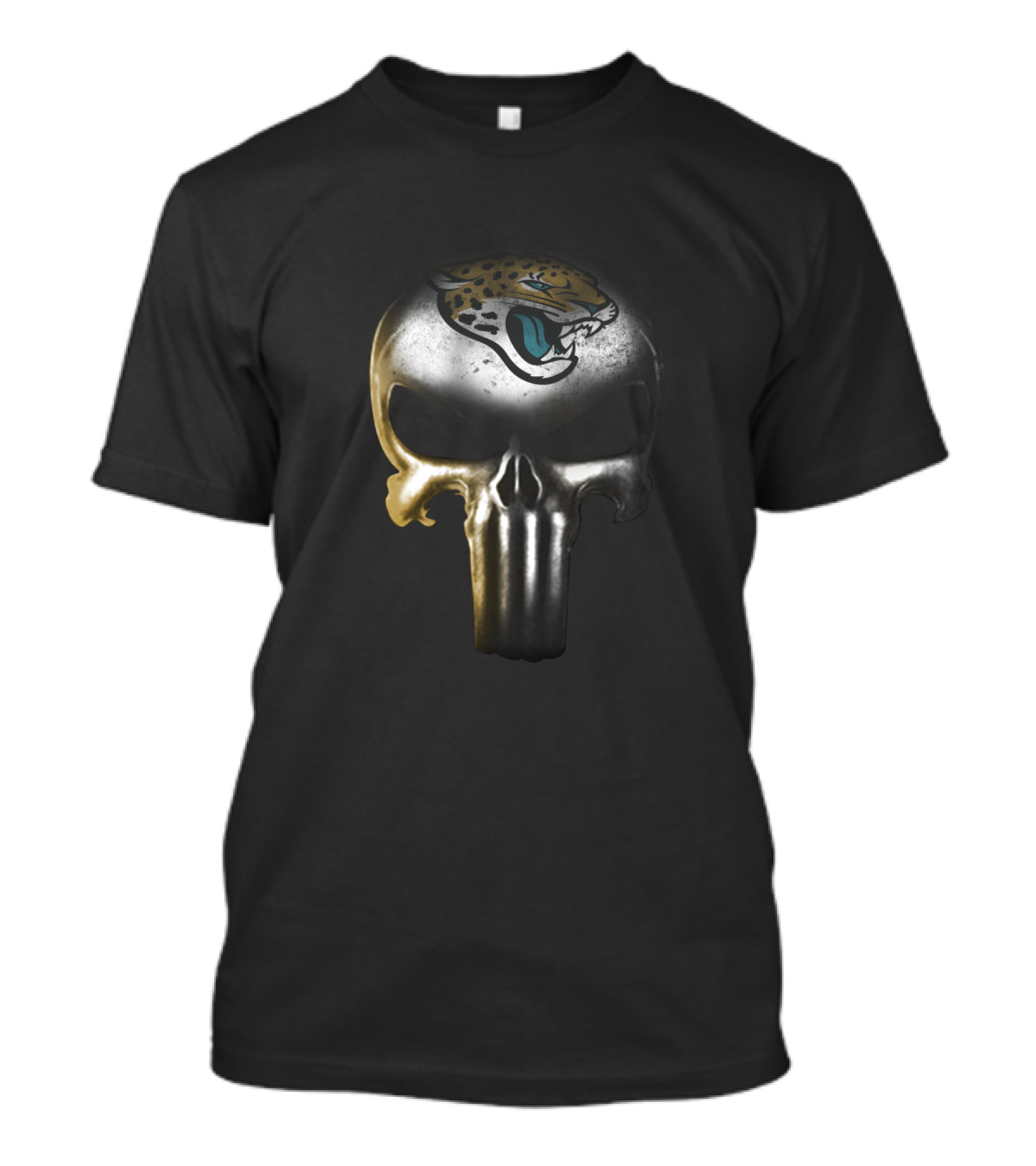 Punisher Skull With Jacksonville Jaguars Logo For Fans T-Shirt