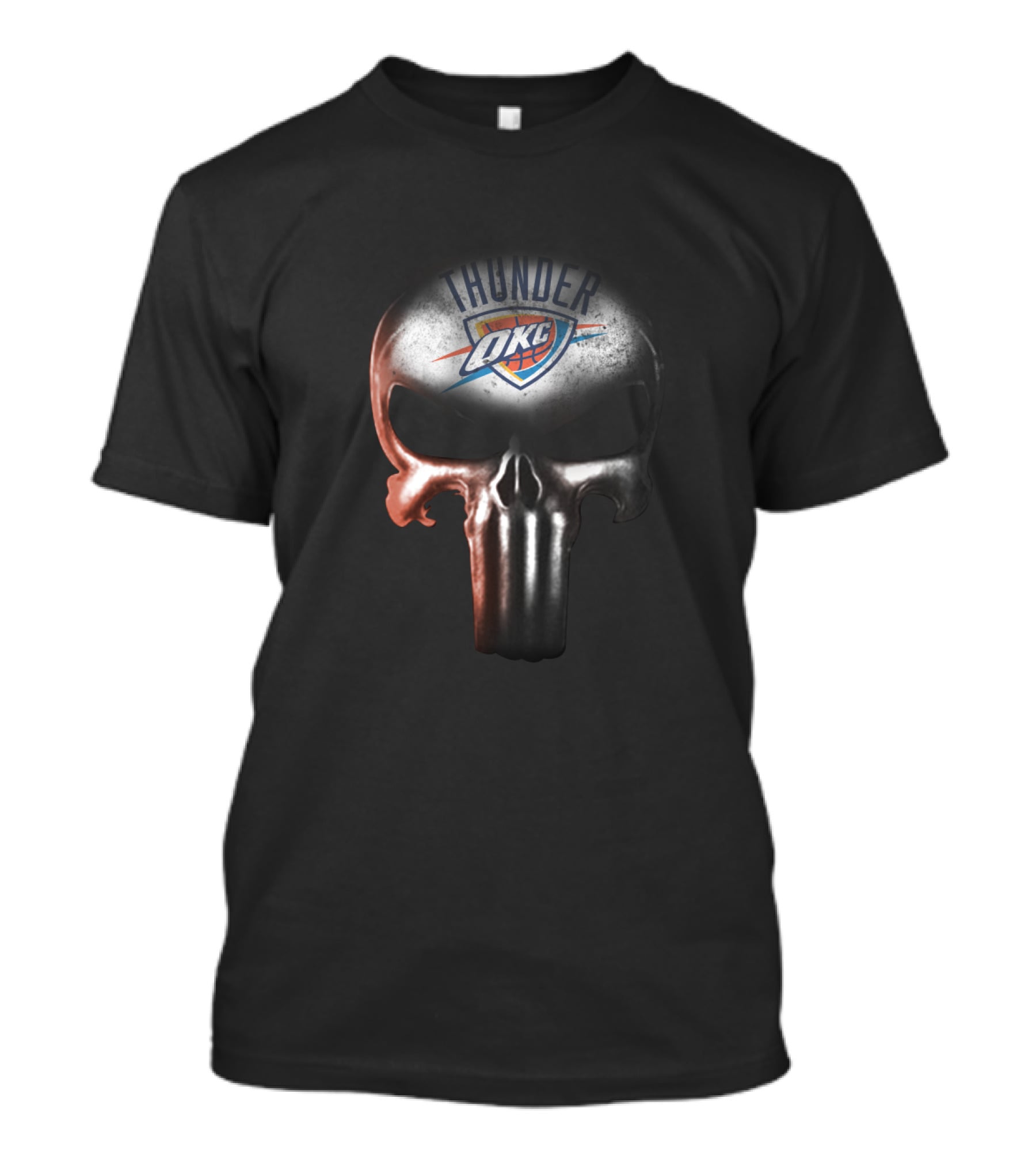 Thunder OKC Skull Logo Fusion For Oklahoma City Fans T-Shirt