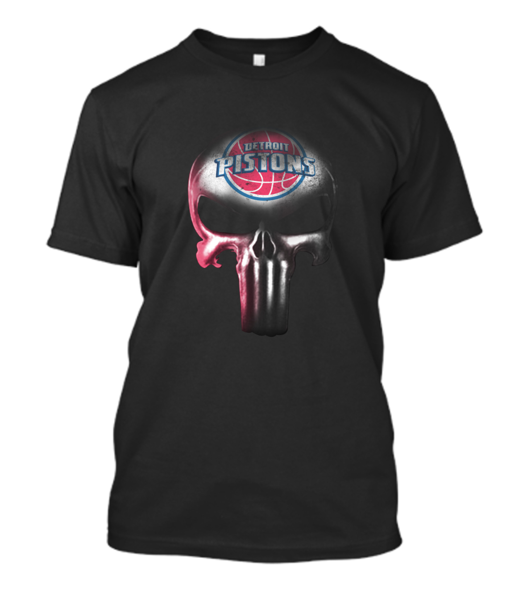 Detroit Pistons Fans Punisher Skull T-Shirt