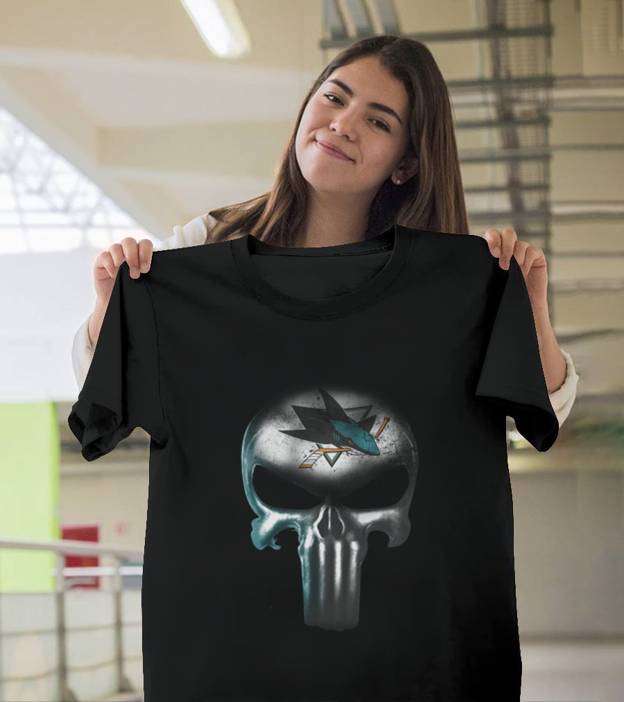 San Jose Sharks Punisher Skull Symbol For Fans T-Shirt