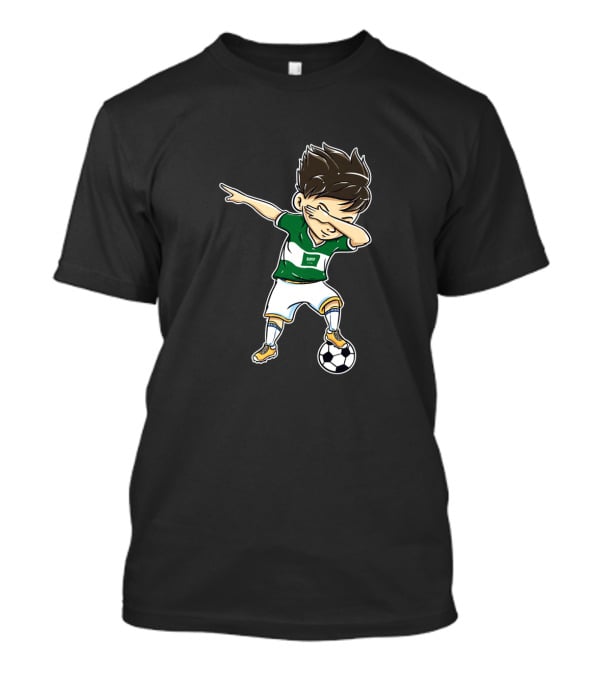 Dabbing Soccer Player In Saudi Arabia Jersey With Football T-Shirt