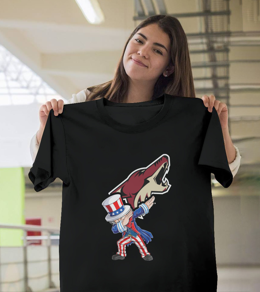 Uncle Sam Dabbing With Arizona Coyotes 4Th Of July Celebration T-Shirt