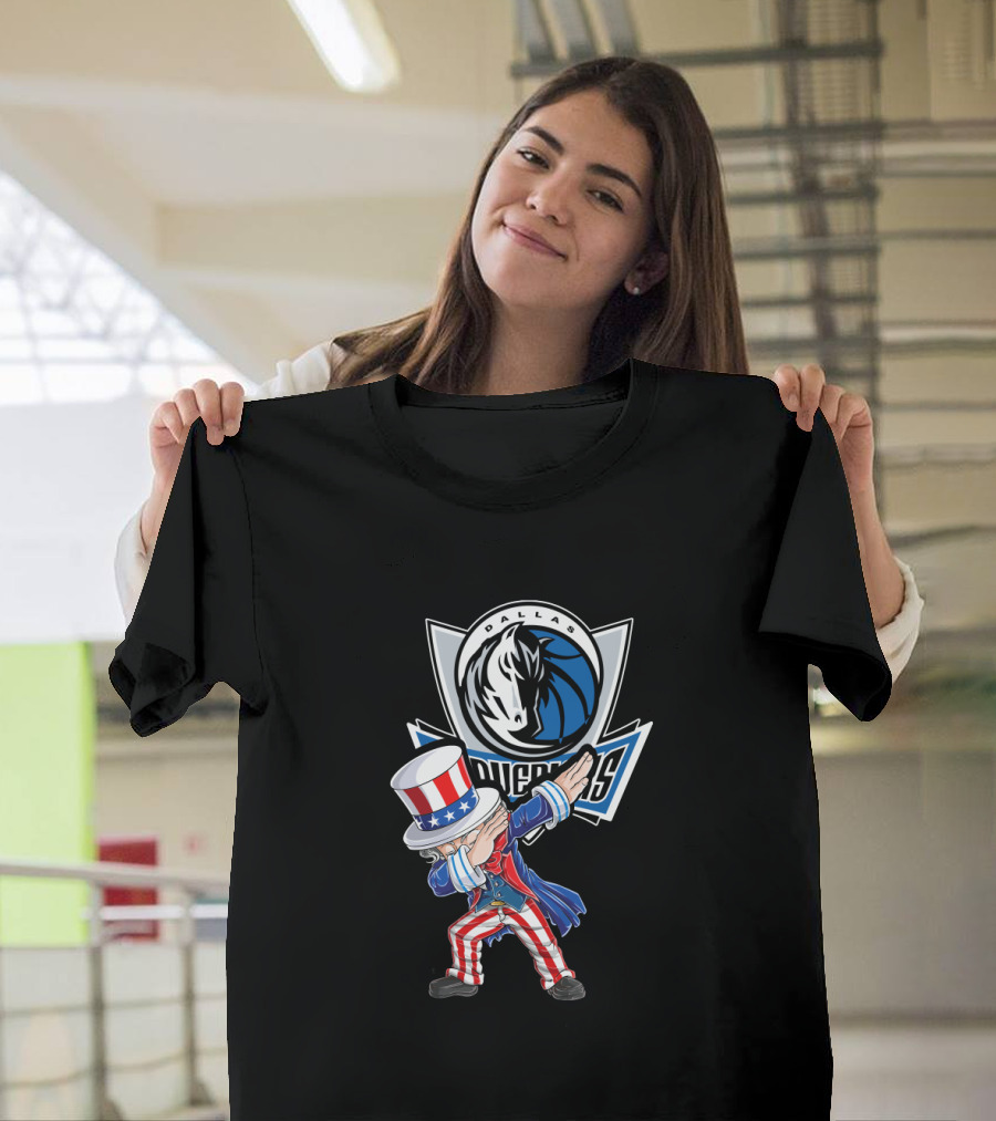 Uncle Sam Dabbing Dallas Mavericks 4th July Basketball T-Shirt