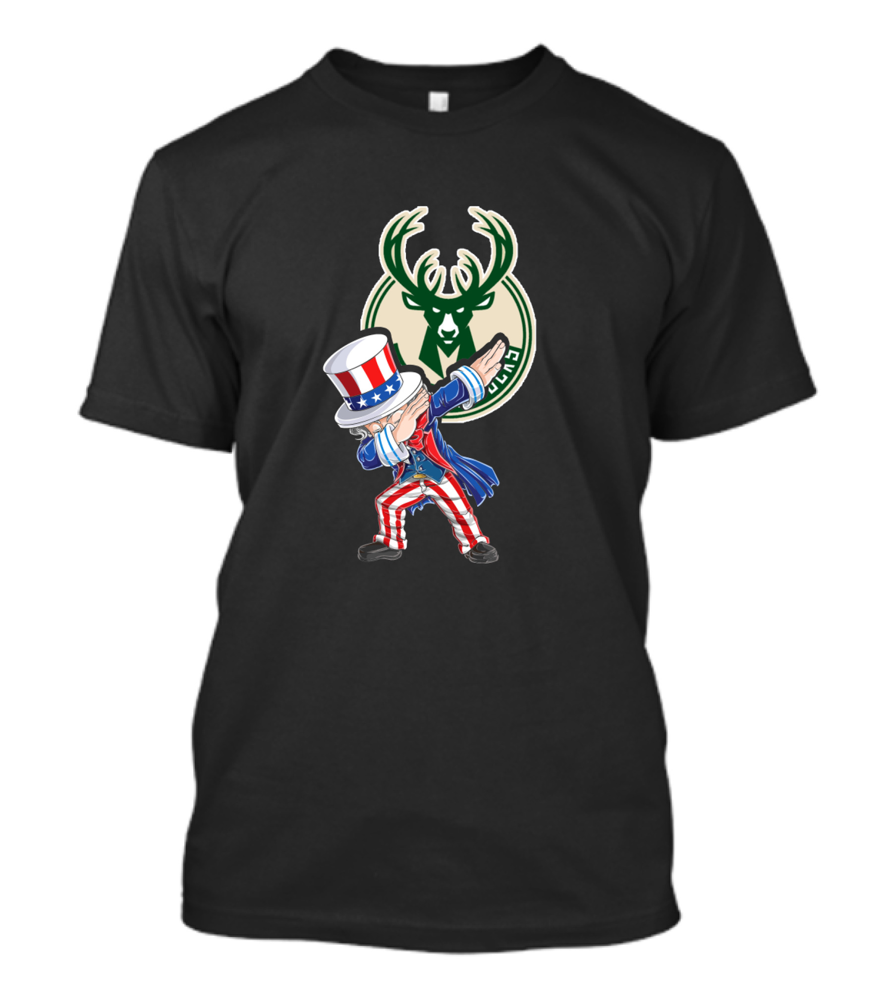 Milwaukee Bucks Uncle Sam Dabbing 4Th Of July Patriotic Basketball T-Shirt