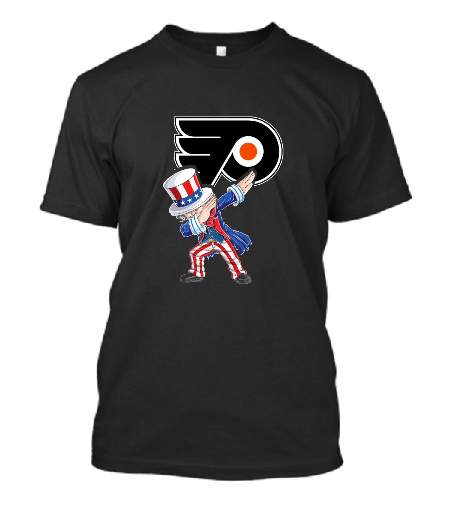 Uncle Sam Dabbing Philadelphia Flyers 4Th Of July Celebration T-Shirt