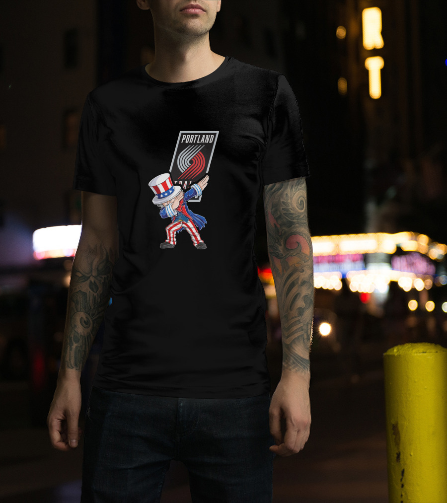 Portland Trail Blazers Uncle Sam Dabbing For 4Th Of July T-Shirt