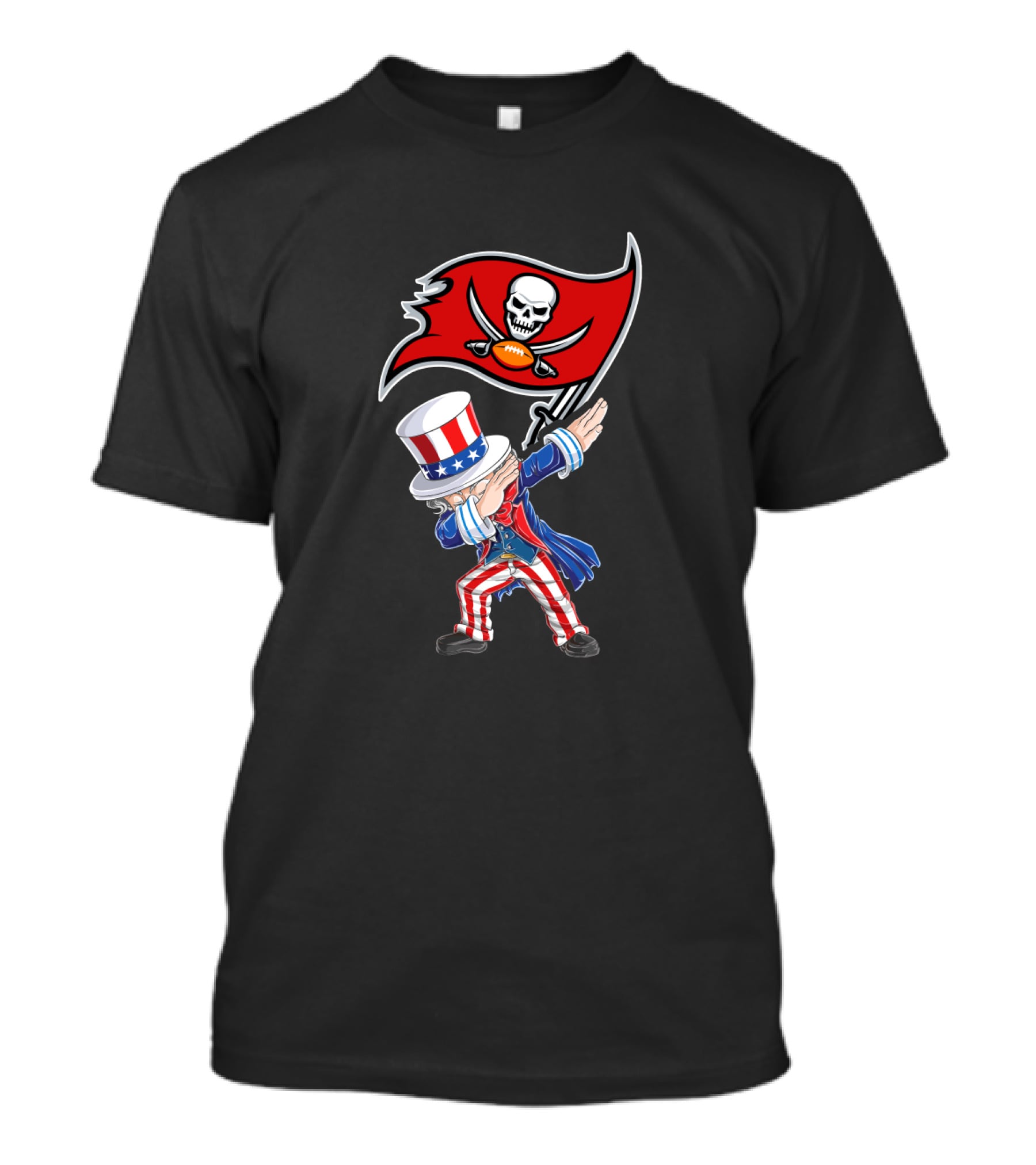 Uncle Sam Dabbing Buccaneers Skull Flag Fourth Of July T-Shirt