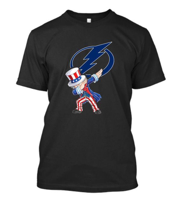 Uncle Sam Dabbing With Tampa Bay Lightning Logo For 4th Of July T-Shirt