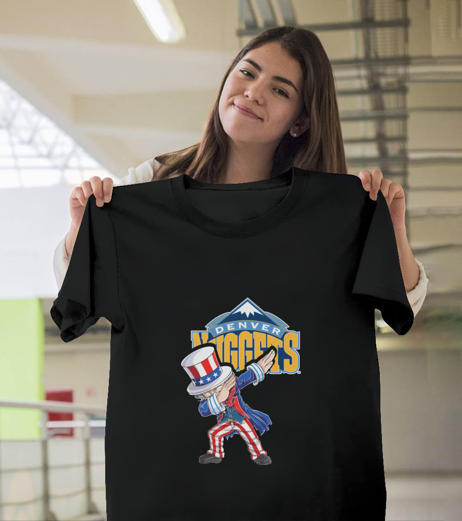 Uncle Sam Dabbing Denver Nuggets 4Th Of July Celebration T-Shirt